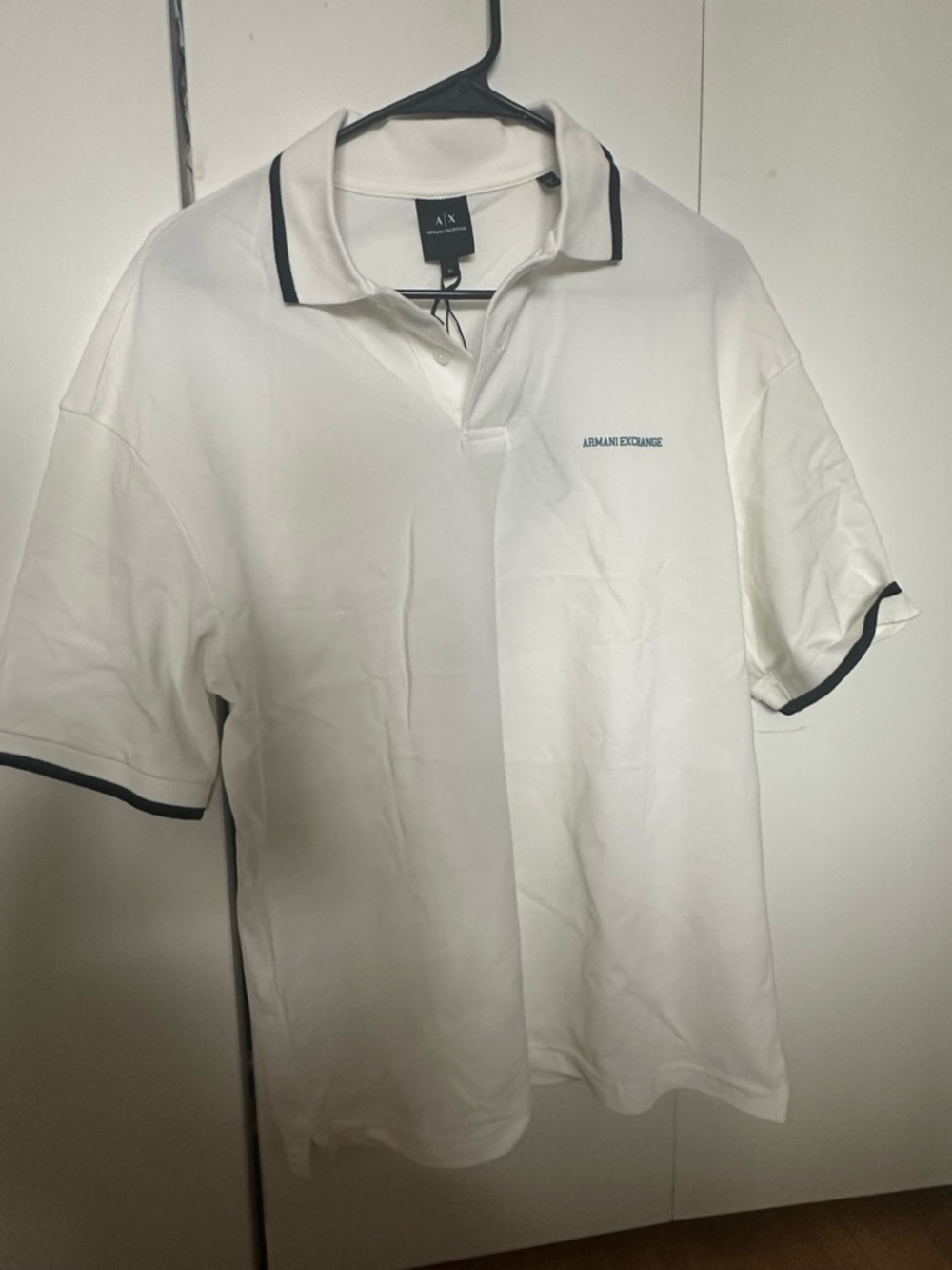 Armani Exchange White Polo with Black Trim